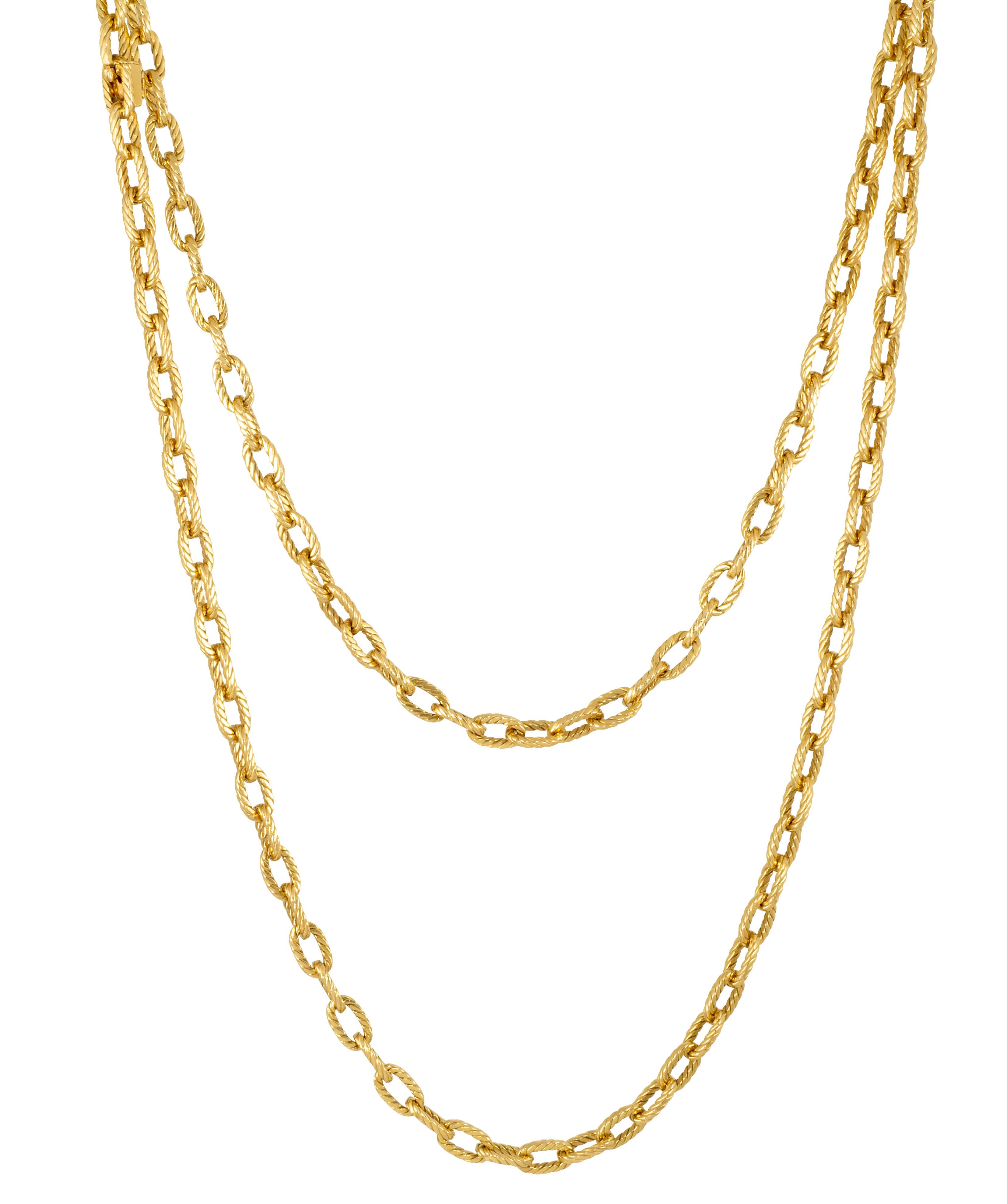 18K Gold Chain by Boucheron, Paris; Ca 1970  Length 35