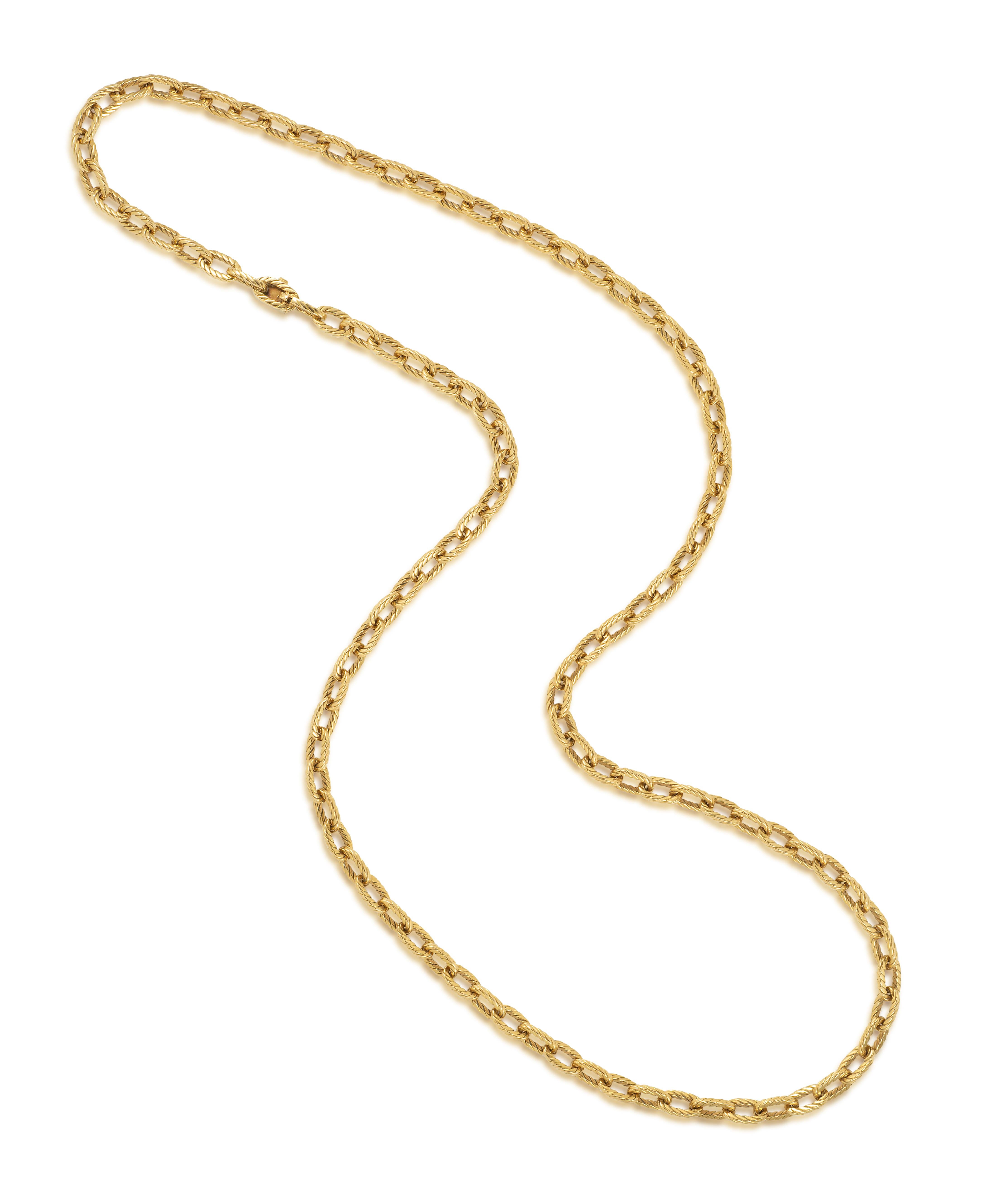 Women's or Men's Boucheron, Paris 18K Gold Chain, Ca 1970