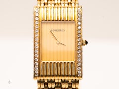 Boucheron Paris 18k Gold Ladies Watch – Diamond Bezel, Interchangeable Strap