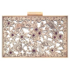 Retro Boucheron, Paris, 18k Rose Gold, Sterling Silver & Rubies Butterflies Minaudière