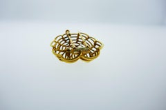 Boucheron Paris 18k Yellow Gold, Cabochon Emerald & Onyx Dog Clip Brooch Vintage