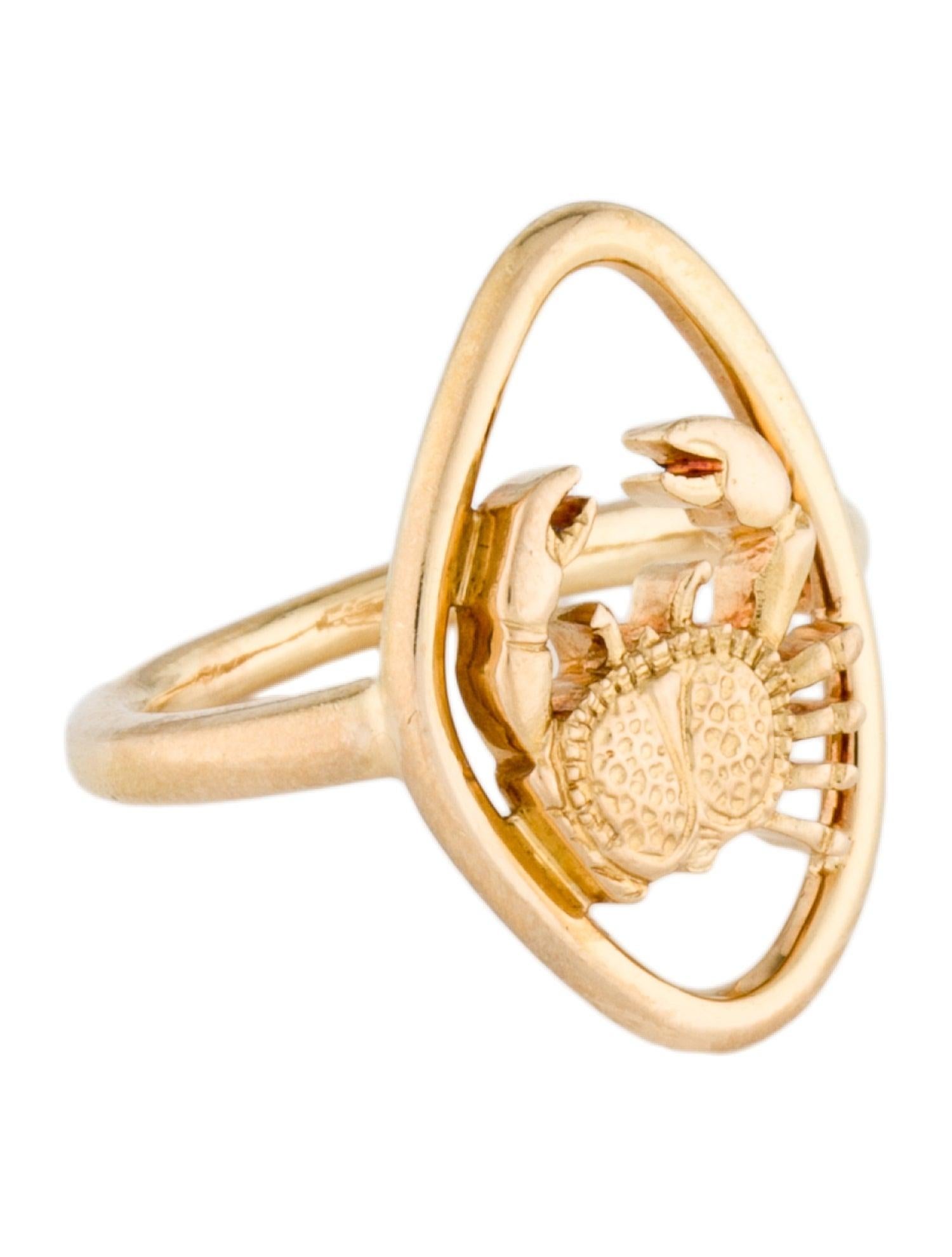 Boucheron Paris 18k Yellow Gold Cancer Zodiac Ring Vintage Circa 1970s

Here is your chance to purchase a beautiful and highly collectible designer ring.  

Metal Type: 18K Yellow Gold
Marks: Designer Signature, French Eagle Head
Total Item Weight
