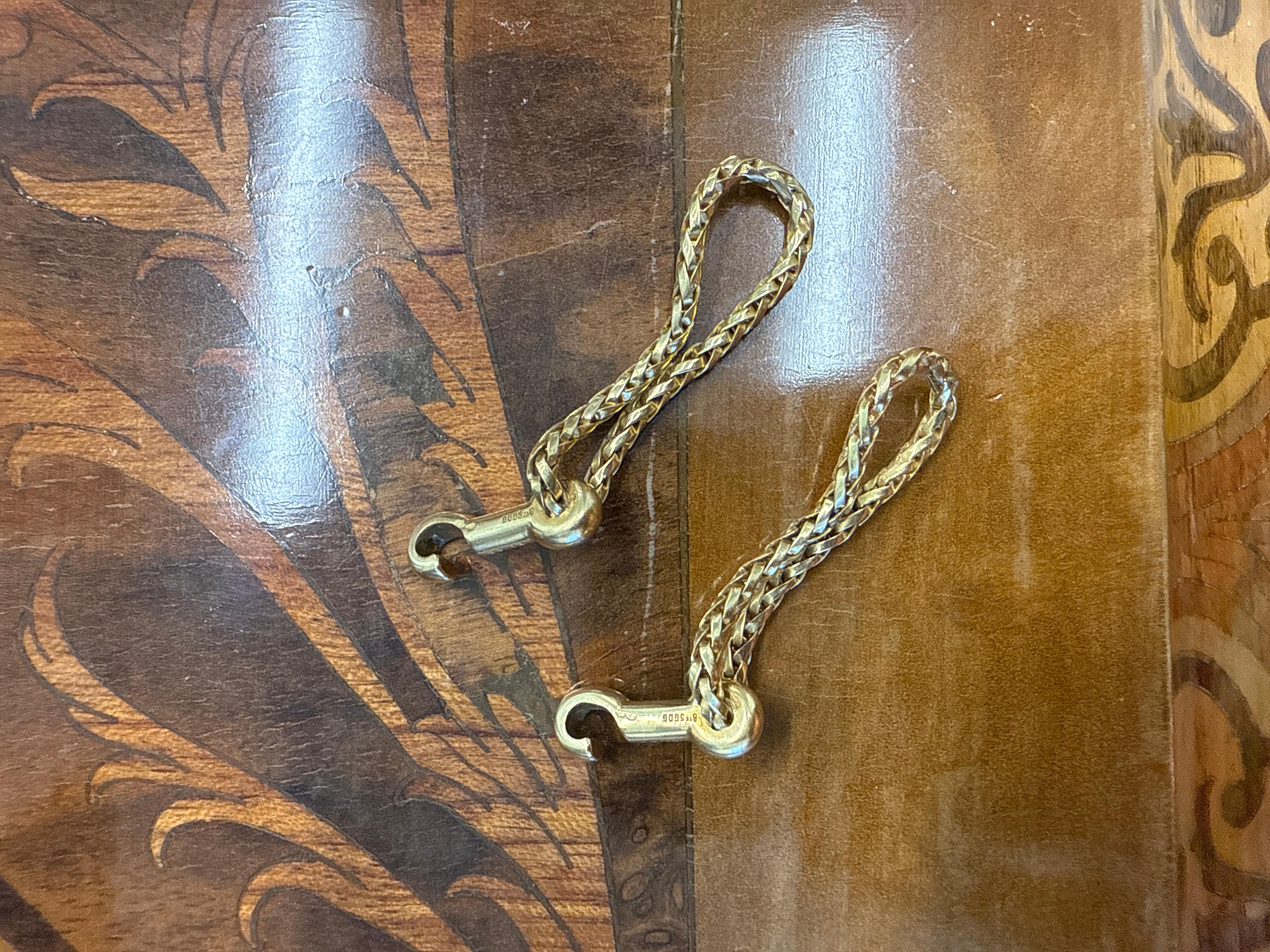 Gemelli BOUCHERON PARIS in oro giallo 18k con motivo a corda Marin 1970s Vintage in vendita 1