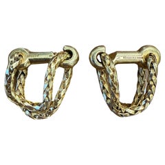 Boutons de manchette BOUCHERON PARIS Or jaune 18k Marin Motif Corde 1970 Vintage