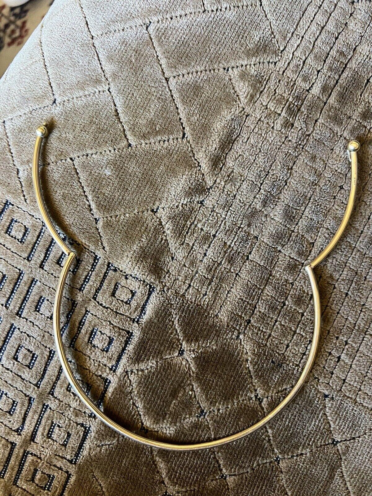 BOUCHERON PARIS 18k Yellow Gold Wire Choker Necklace Vintage Circa