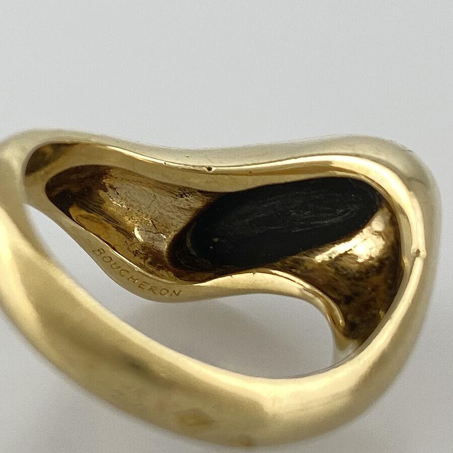 Women's or Men's BOUCHERON PARIS 18kYellow Gold & Onyx Ring Vintage Circa 1970s