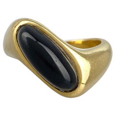 BOUCHERON PARIS 18k Gelbgold & Onyx Ring Vintage Circa 1970er