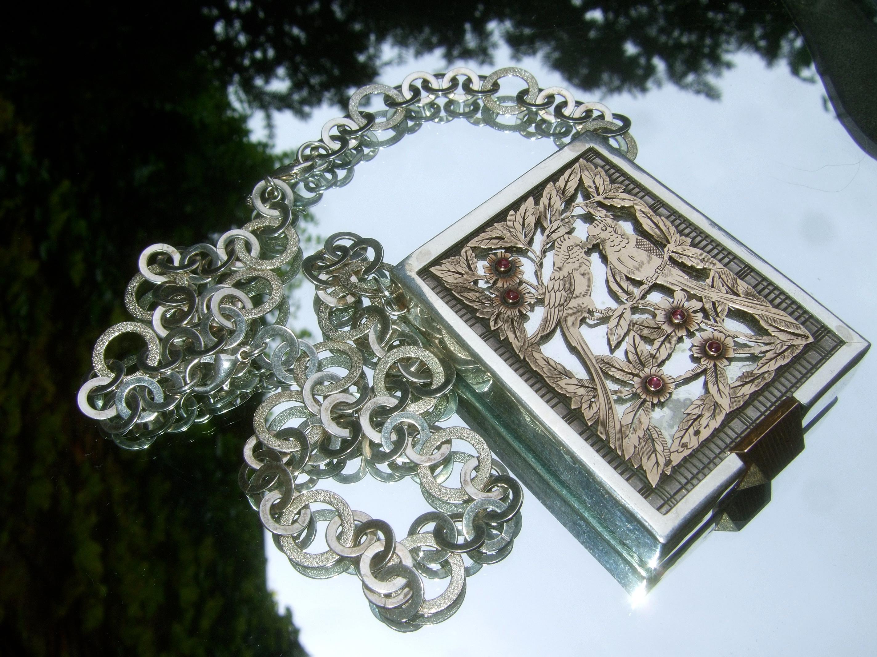 Boucheron Paris 1940s Art Deco Sterling Ruby Collana Compact in vendita 7