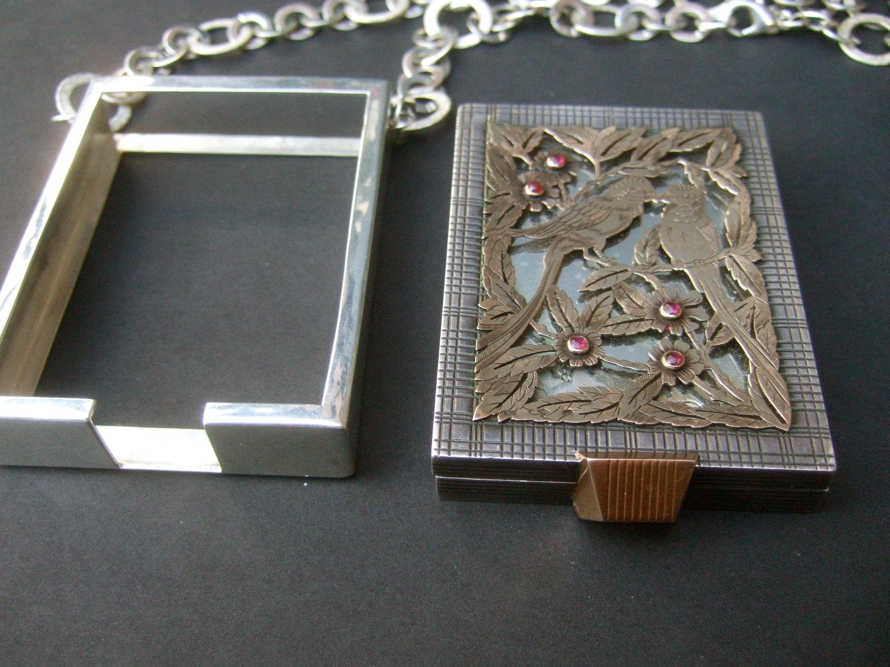 Boucheron Paris 1940s Art Deco Sterling Ruby Collana Compact in vendita 13