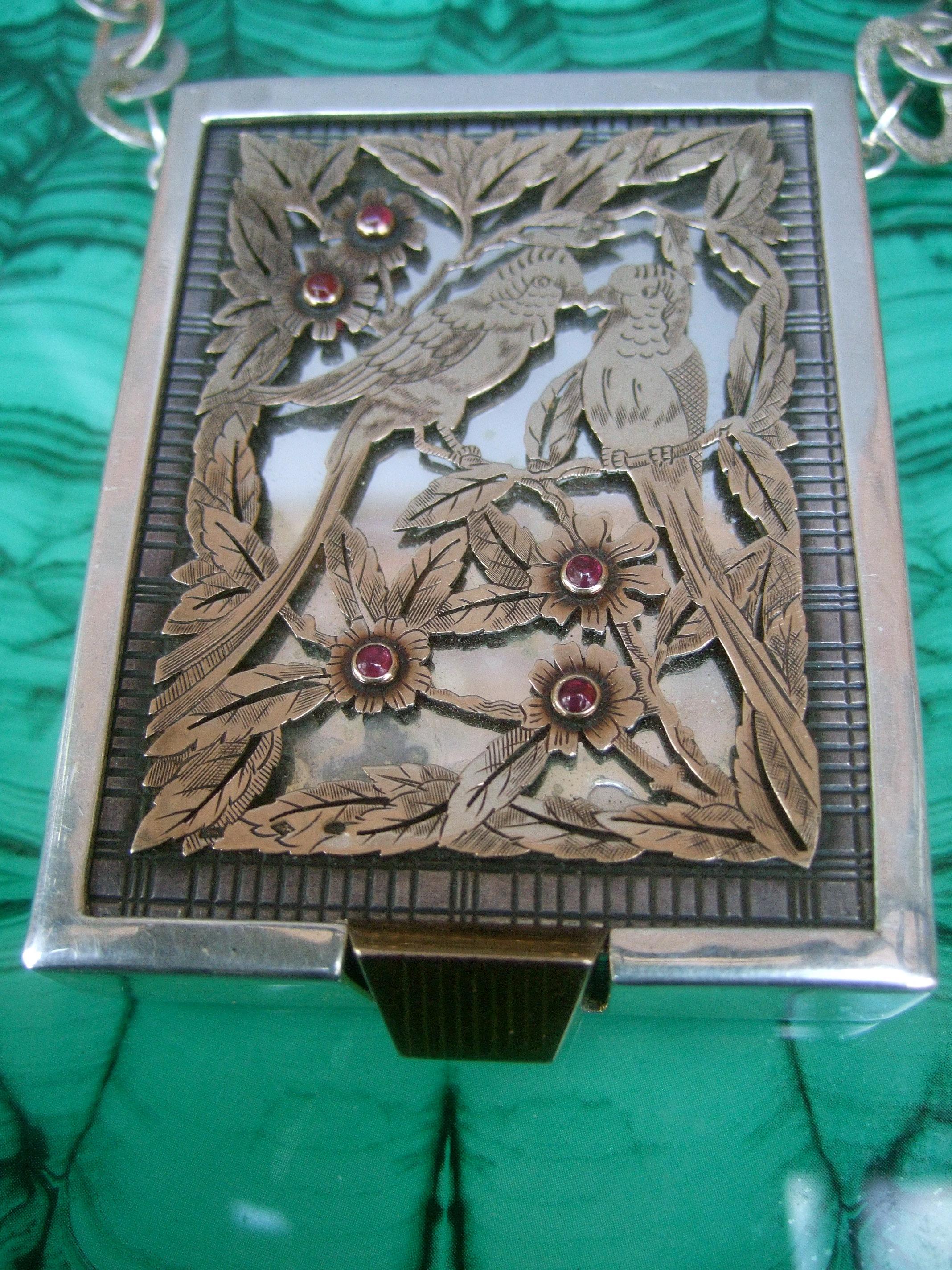 Boucheron Paris 1940s Art Deco Sterling Ruby Collana Compact in vendita 1