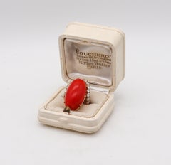Boucheron Paris 1950 Modernist Ring In 18Kt Gold With 27.52 Ctw Diamonds & Coral