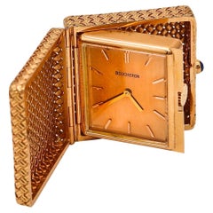 Boucheron Paris 1950 Travel Purse Clock in 18kt Yellow Gold with Sapphire