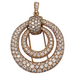 Boucheron Paris 1960 Andre Vassort Convertible Pendant Brooch 18Kt Gold Diamonds