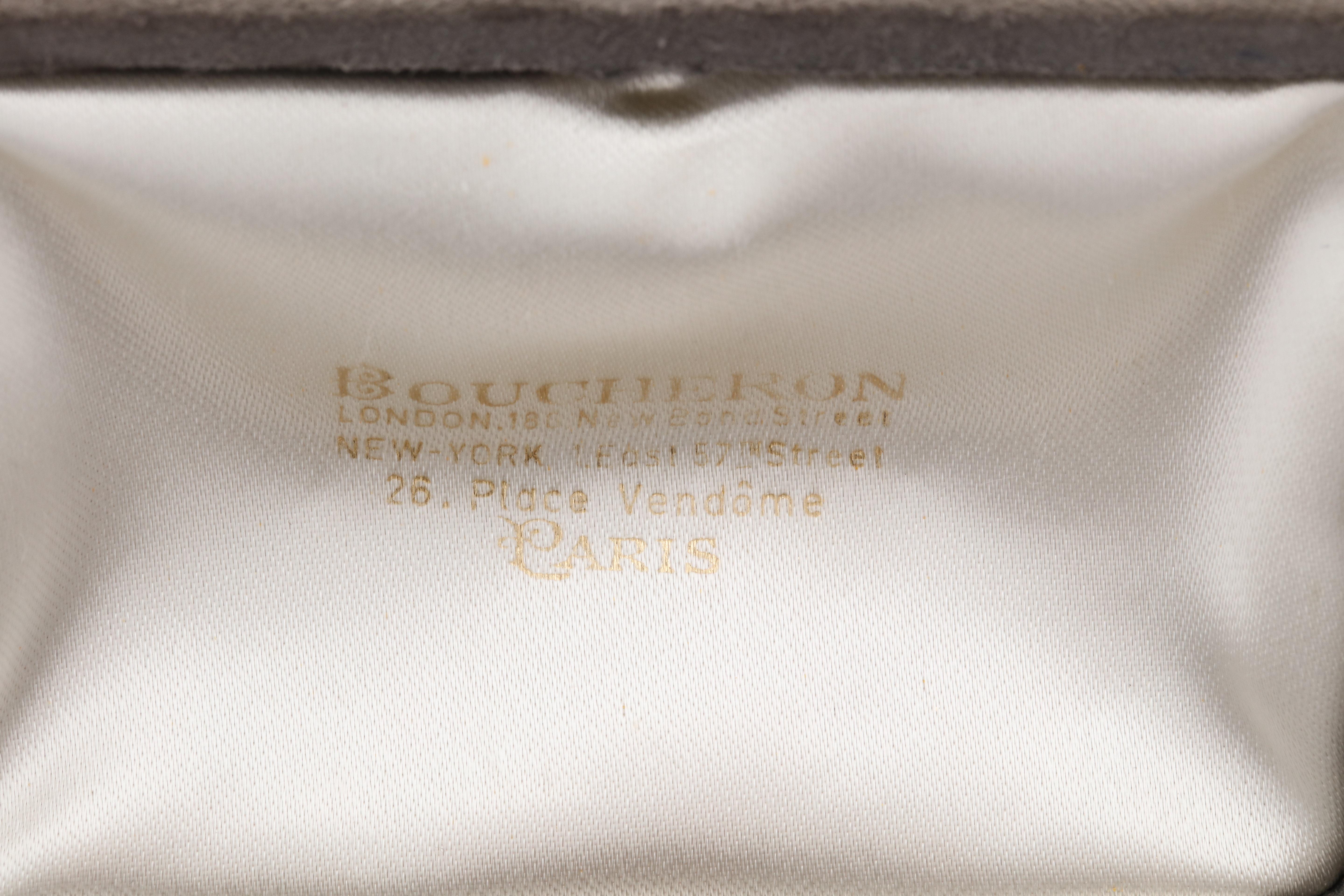 Boucheron, Paris, 1980s Diamond White Gold Half Hoop Earrings with Fancy Backs 1