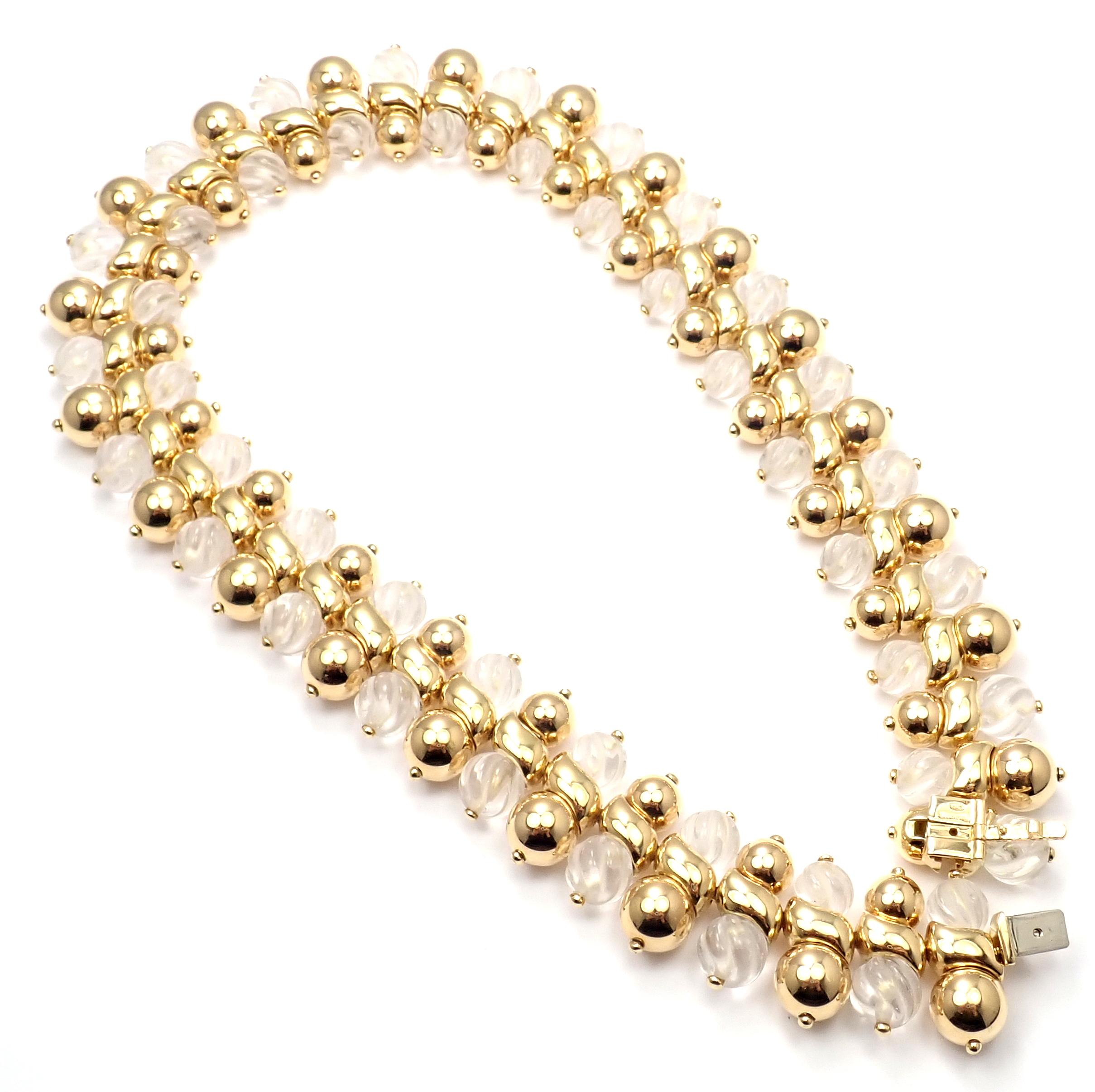 Boucheron Paris 2.2 Carat Diamond Rock Crystal Yellow Gold Necklace 2