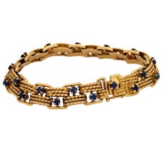 Boucheron Paris 3.15 carat total weight sapphire 18k yellow gold bracelet