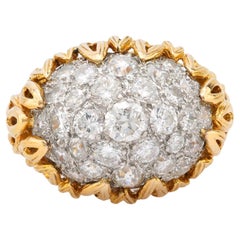 Boucheron Paris 3.20 carat total weight diamond 18k yellow gold Dome ring