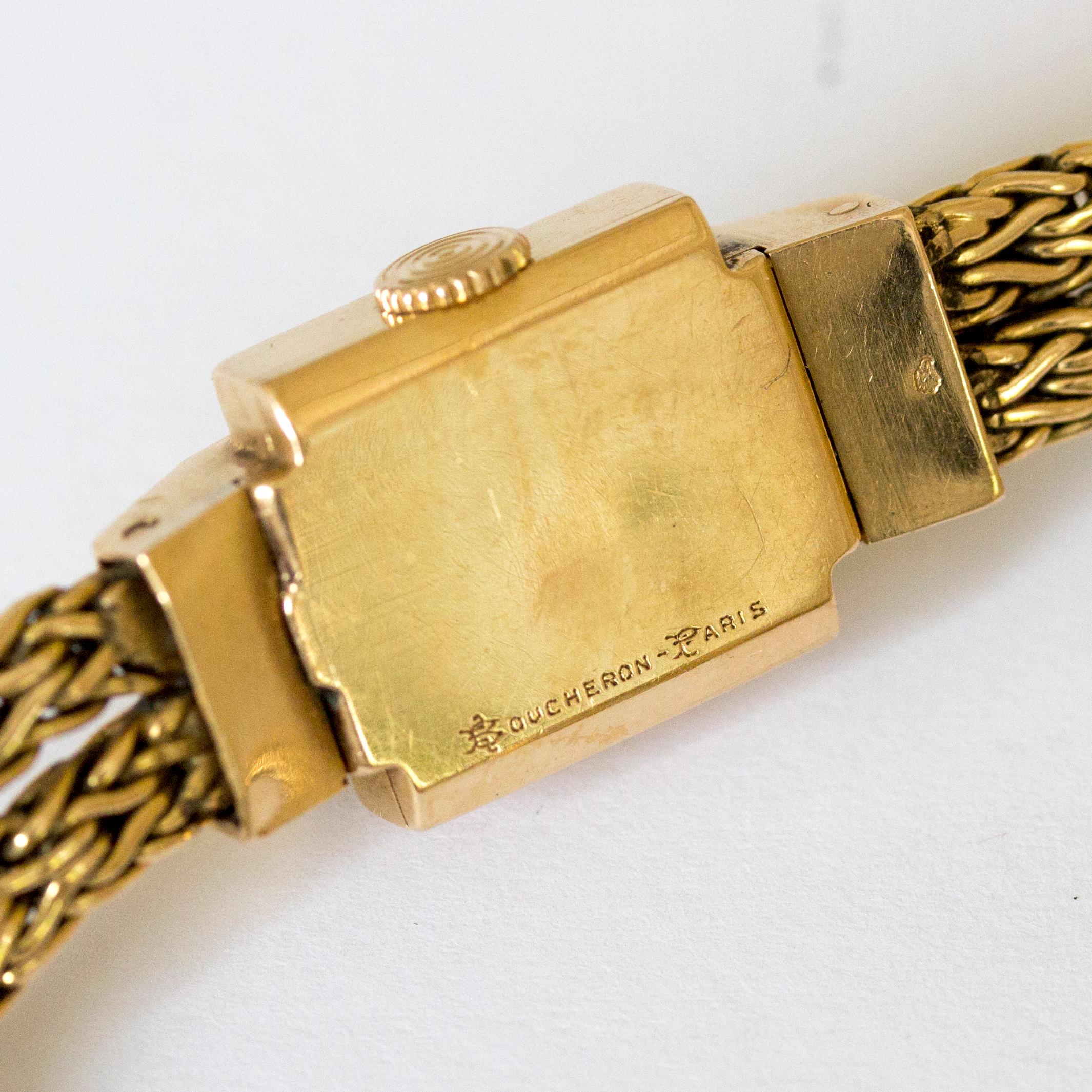Boucheron Paris Antike Uhr aus 18 Karat Gold (Art déco)
