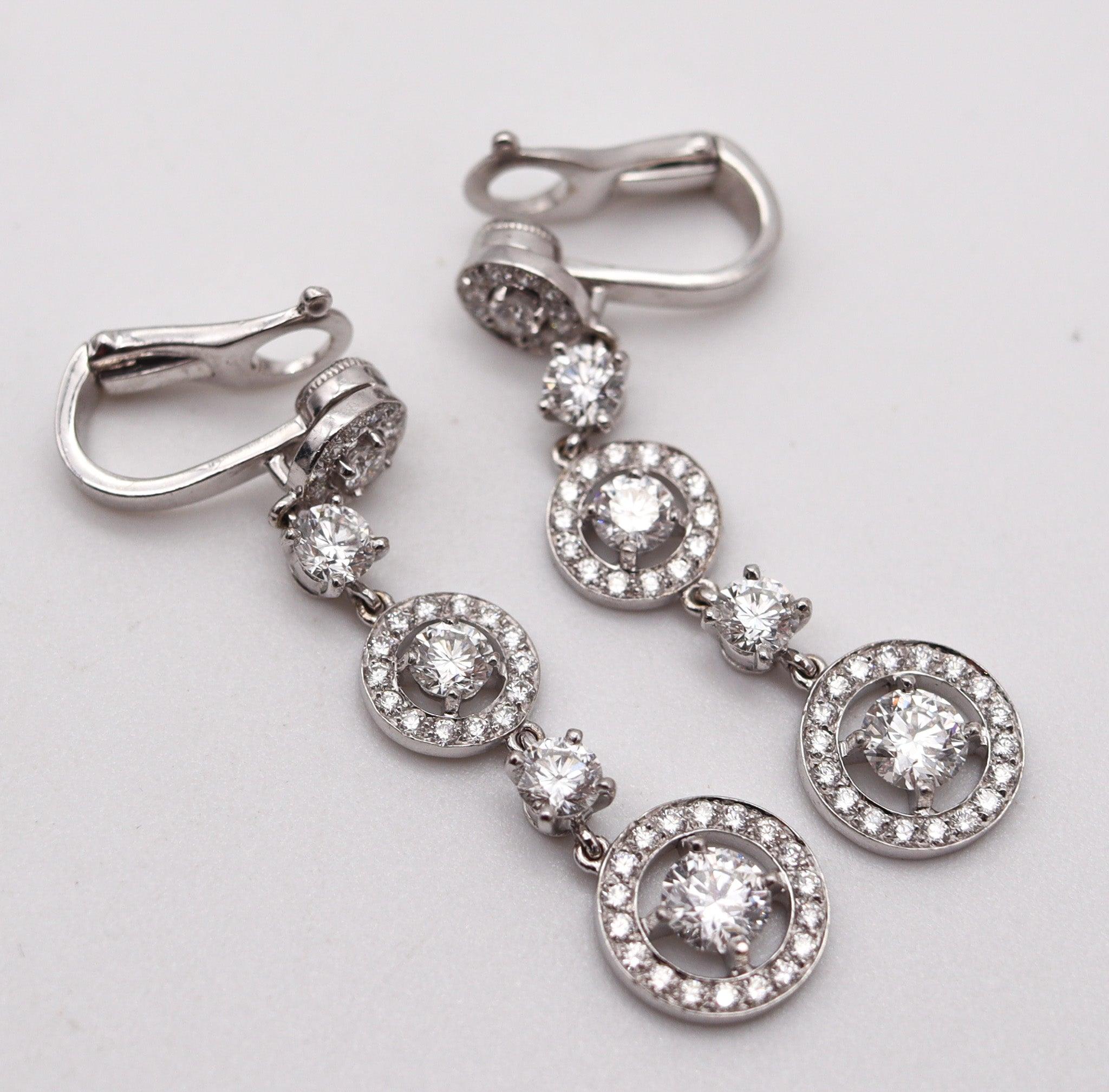BOUCHERON Paris Ava Collection Dangle Ohrringe in 18Kt mit 9,59 Ctw in Diamanten (Brillantschliff) im Angebot