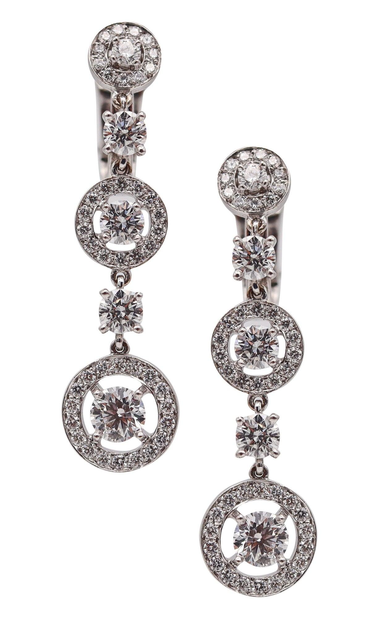 BOUCHERON Paris Ava Collection Dangle Ohrringe in 18Kt mit 9,59 Ctw in Diamanten im Angebot