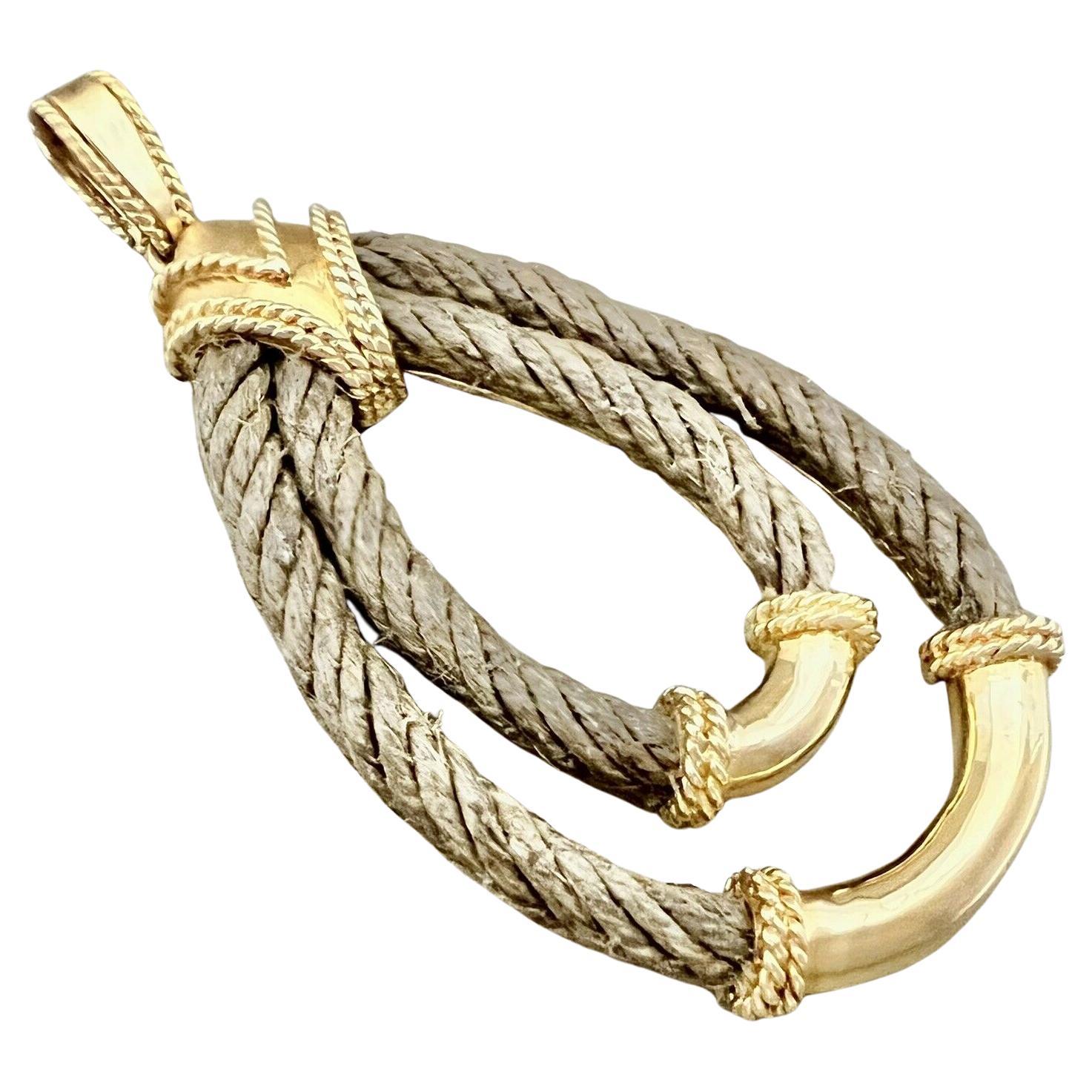 Boucheron Paris von Andre Vassort 18k Gelbgold & Seil Mariner-Motiv-Anhänger