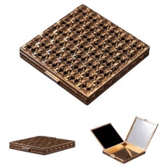 Boucheron Paris Diamond Vanity Case Poudrier 18K Rose Gold French Vintage 1940s