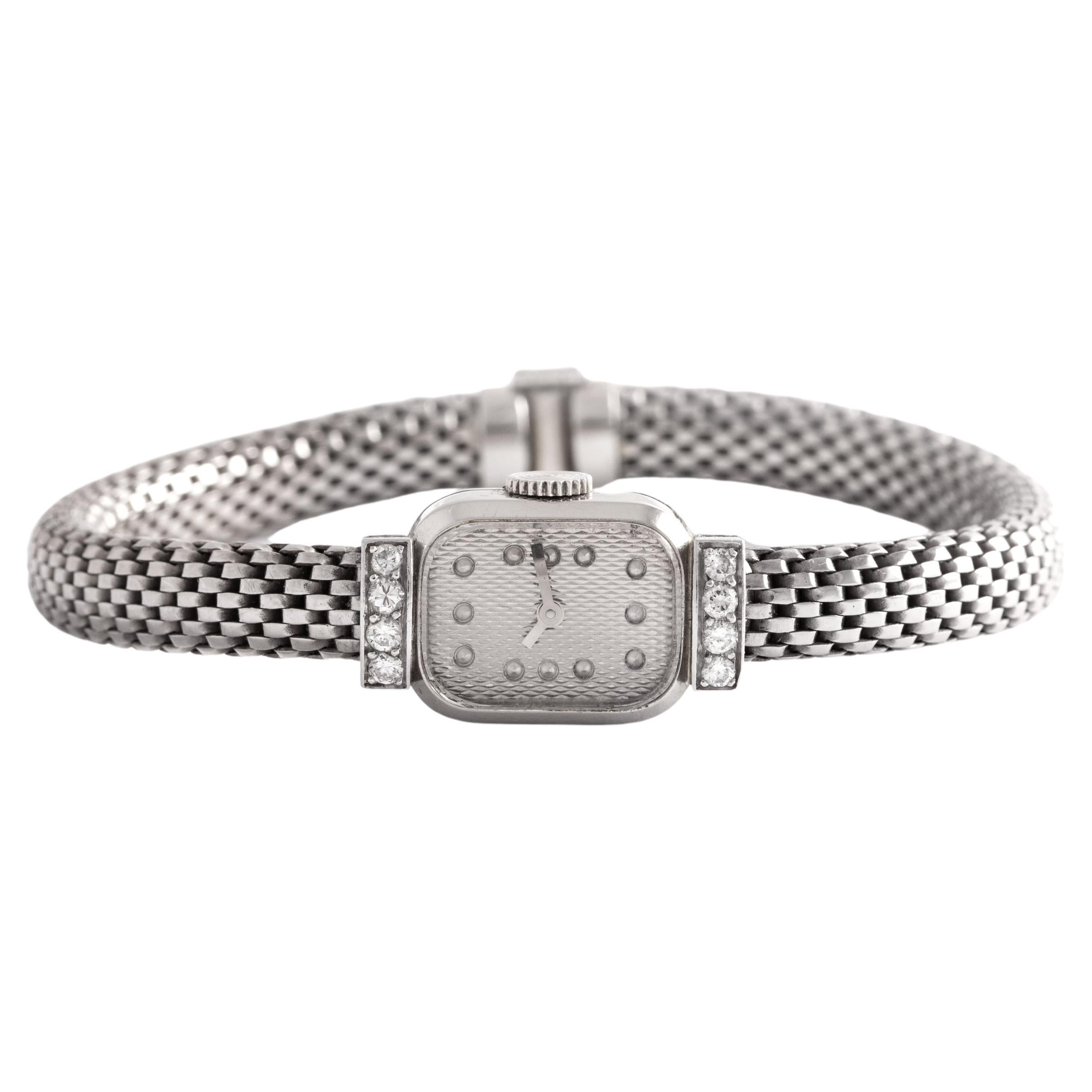Boucheron Paris Diamond White Gold Wristwatch For Sale