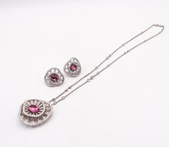 Boucheron Paris Earrings In 18Kt Gold With 10.42 Ctw In Diamonds And Tourmalines