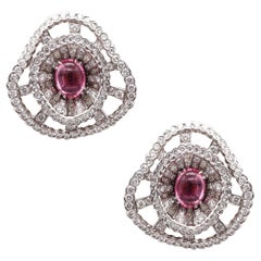 Boucheron Paris Earrings In 18Kt Gold With 10.42 Ctw In Diamonds And Tourmalines