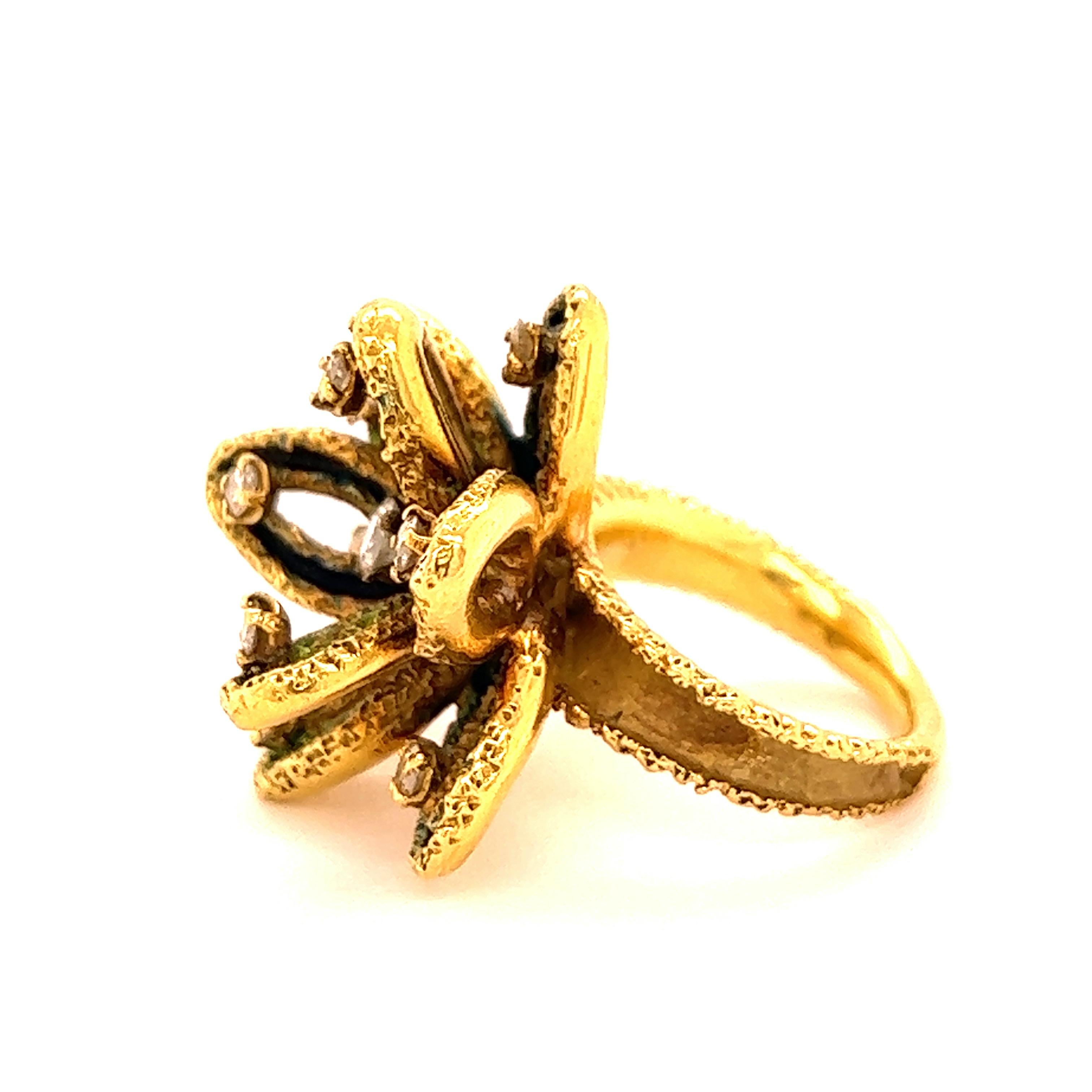 Contemporary Boucheron Paris Flower Diamond Ring For Sale