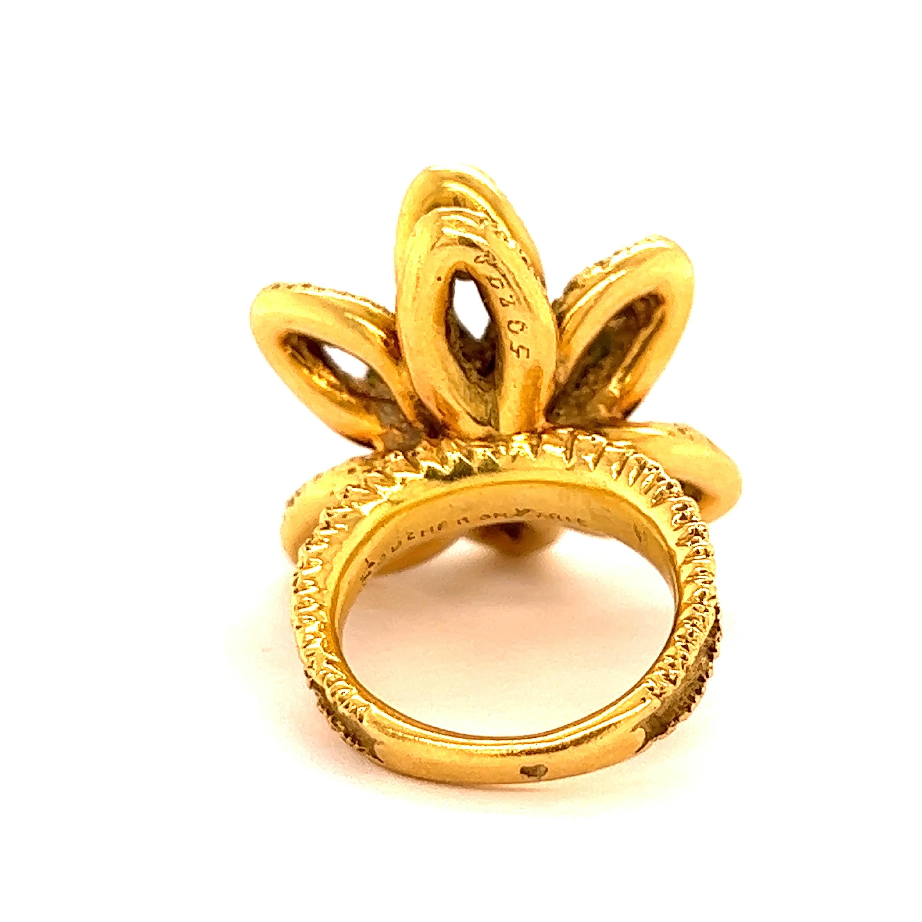 Boucheron Paris Flower Diamond Ring In Good Condition For Sale In New York, NY