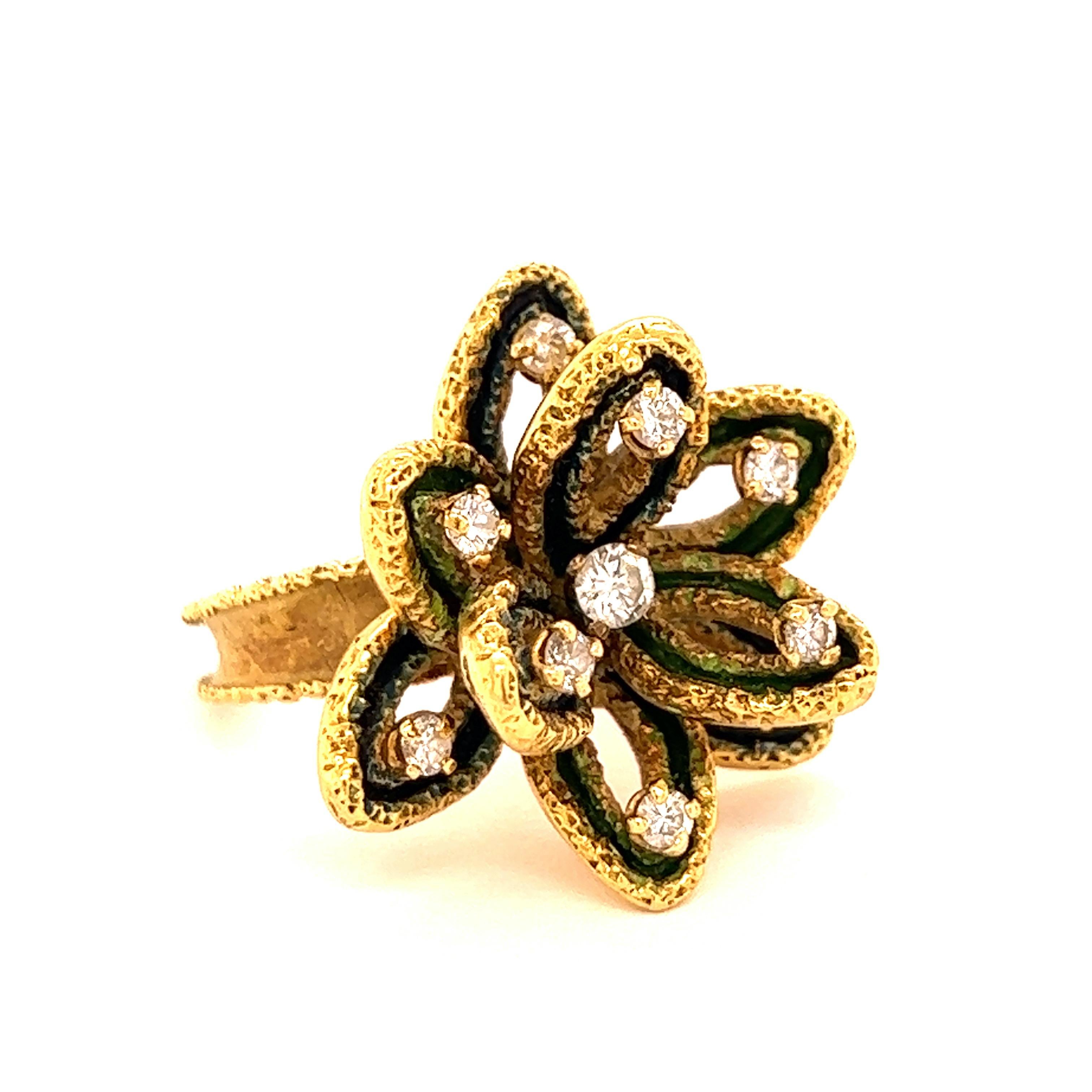Boucheron Paris Flower Diamond Ring For Sale 1