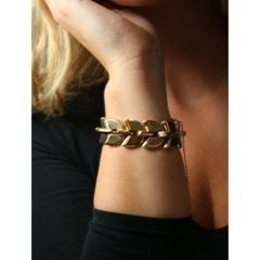 Boucheron Paris Georges Lenfant Bracelet à maillons « Palmettes » en or jaune 18 carats