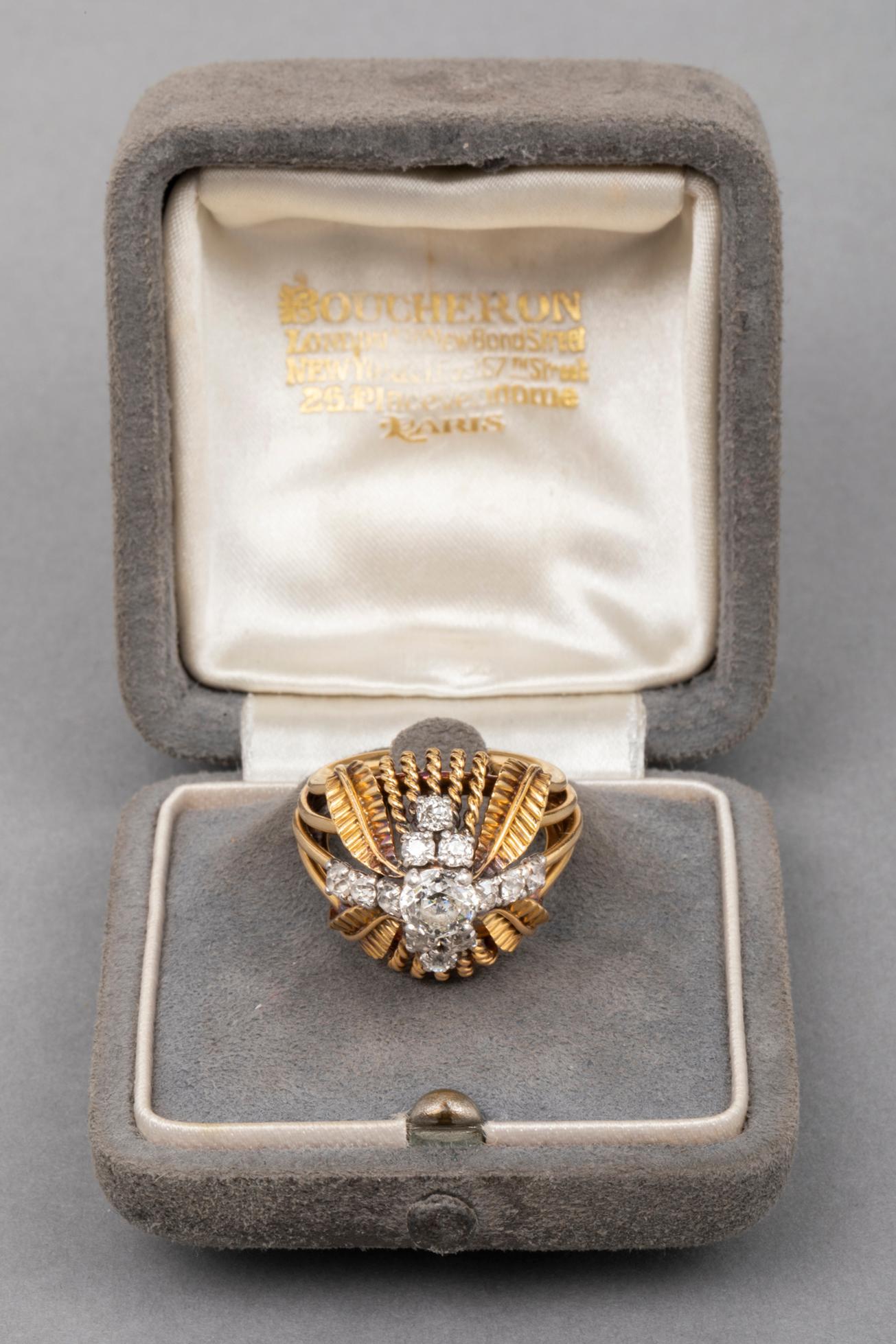 Boucheron Paris Gold and Diamonds Ring In Good Condition For Sale In Saint-Ouen, FR