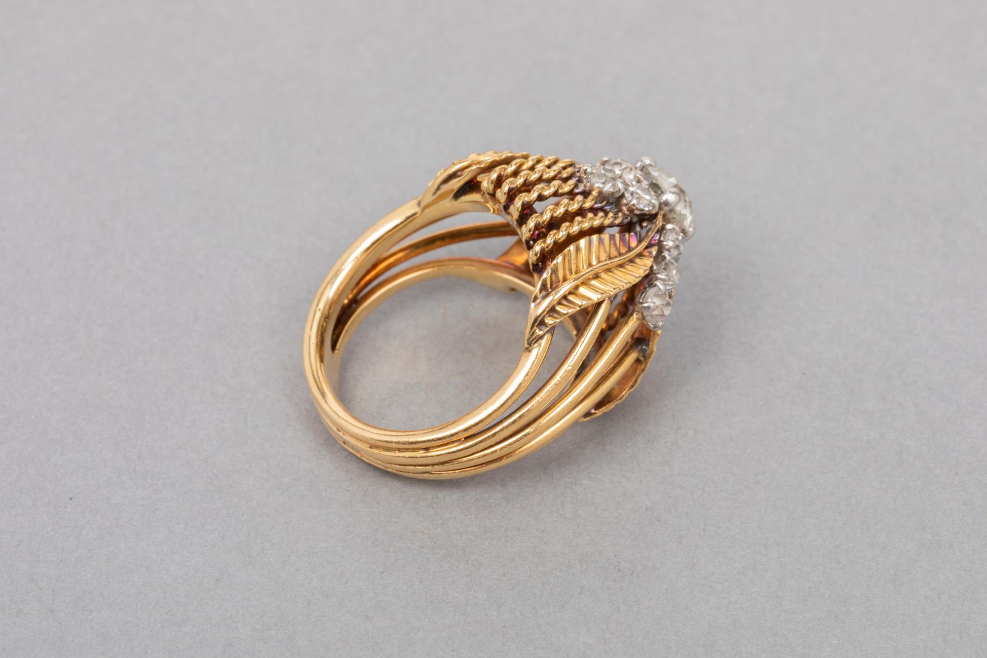 Boucheron Paris Gold and Diamonds Ring For Sale 3
