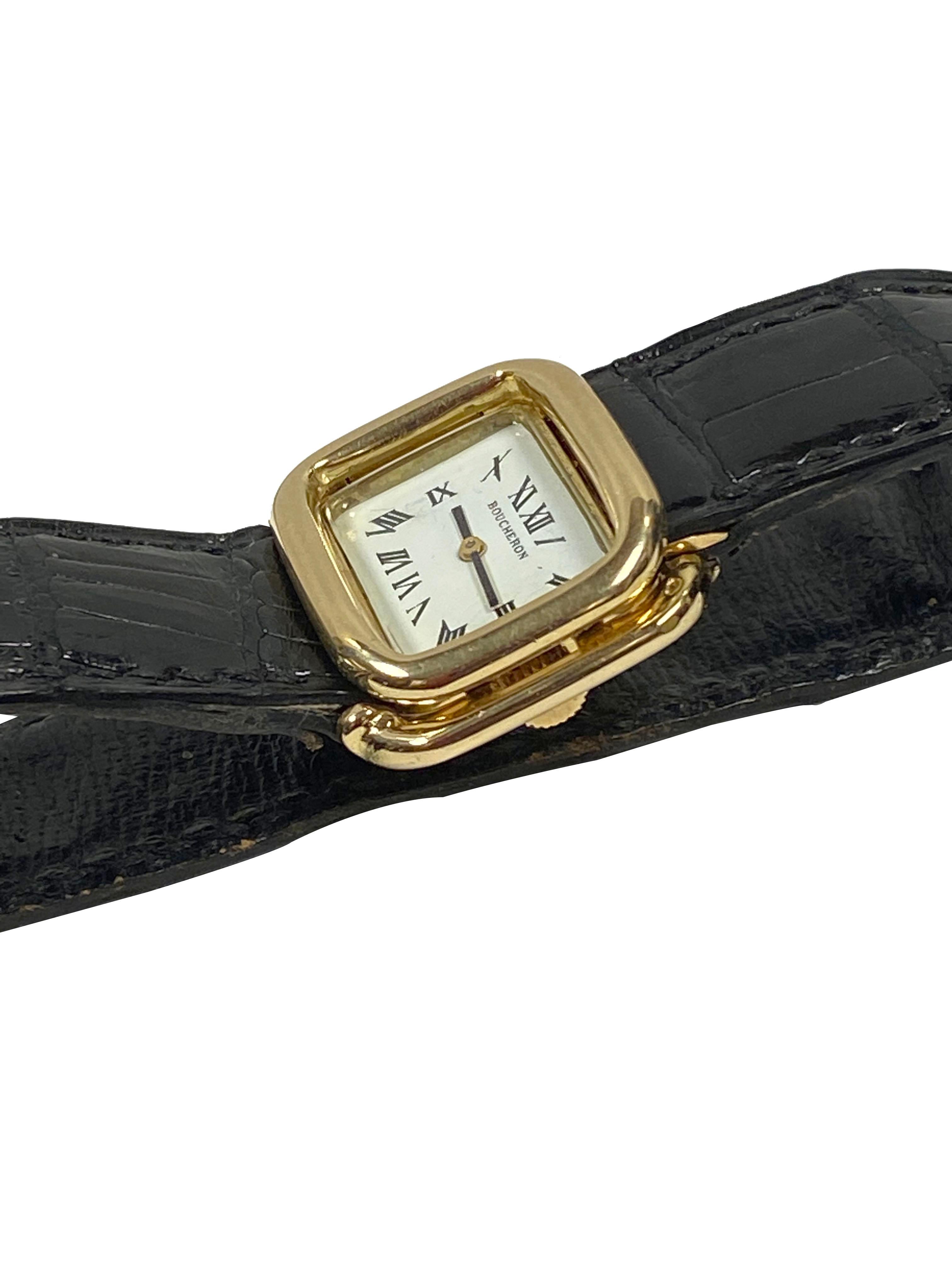 Boucheron Paris Gold-Armbanduhr, im Besitz des Hollywood-Ikons Jerry Lewis im Zustand „Hervorragend“ in Chicago, IL