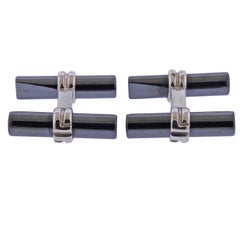 Boucheron Paris Hematite Gold Bar Cufflinks