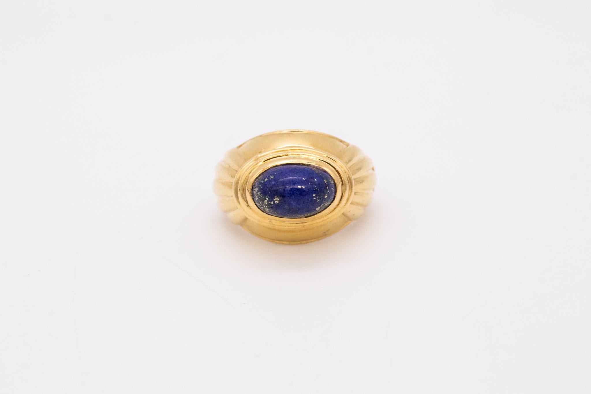 Women's or Men's Boucheron Paris Jaipur Cocktail Ring in 18Kt Yellow Gold with 3 Cts Lapis Lazuli