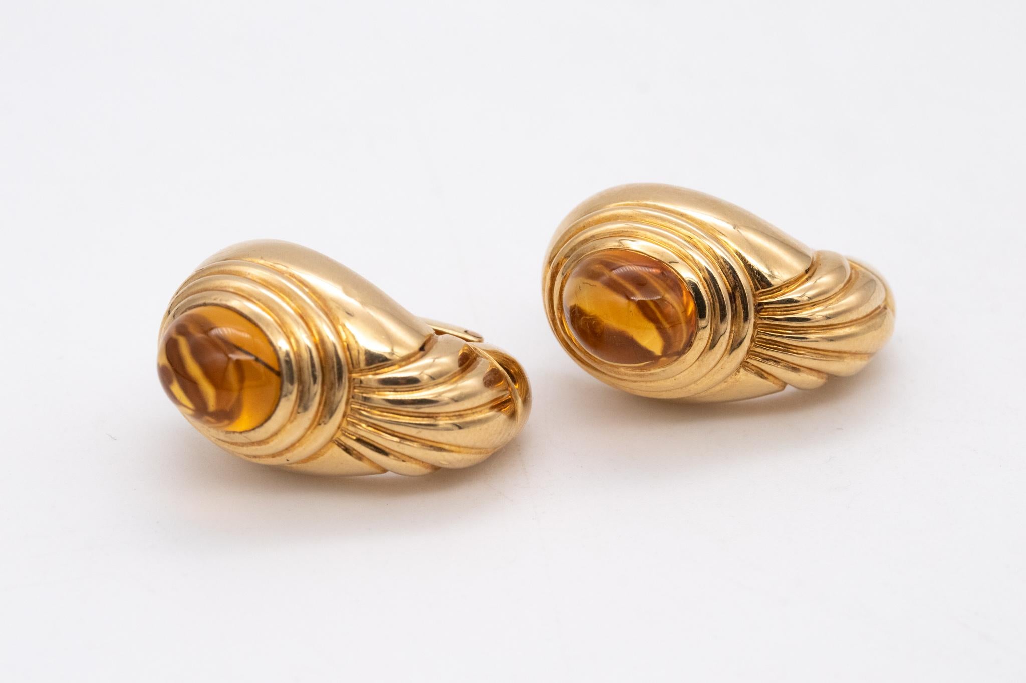 Boucles d'oreilles Jaipur de Boucheron Paris en or jaune 18Kt avec 6 cts de citrines Vivid Pour femmes en vente