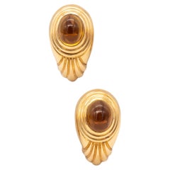 Boucheron Paris Jaipur Earrings in 18Kt Yellow Gold with 6 Cts in Vivid Citrines