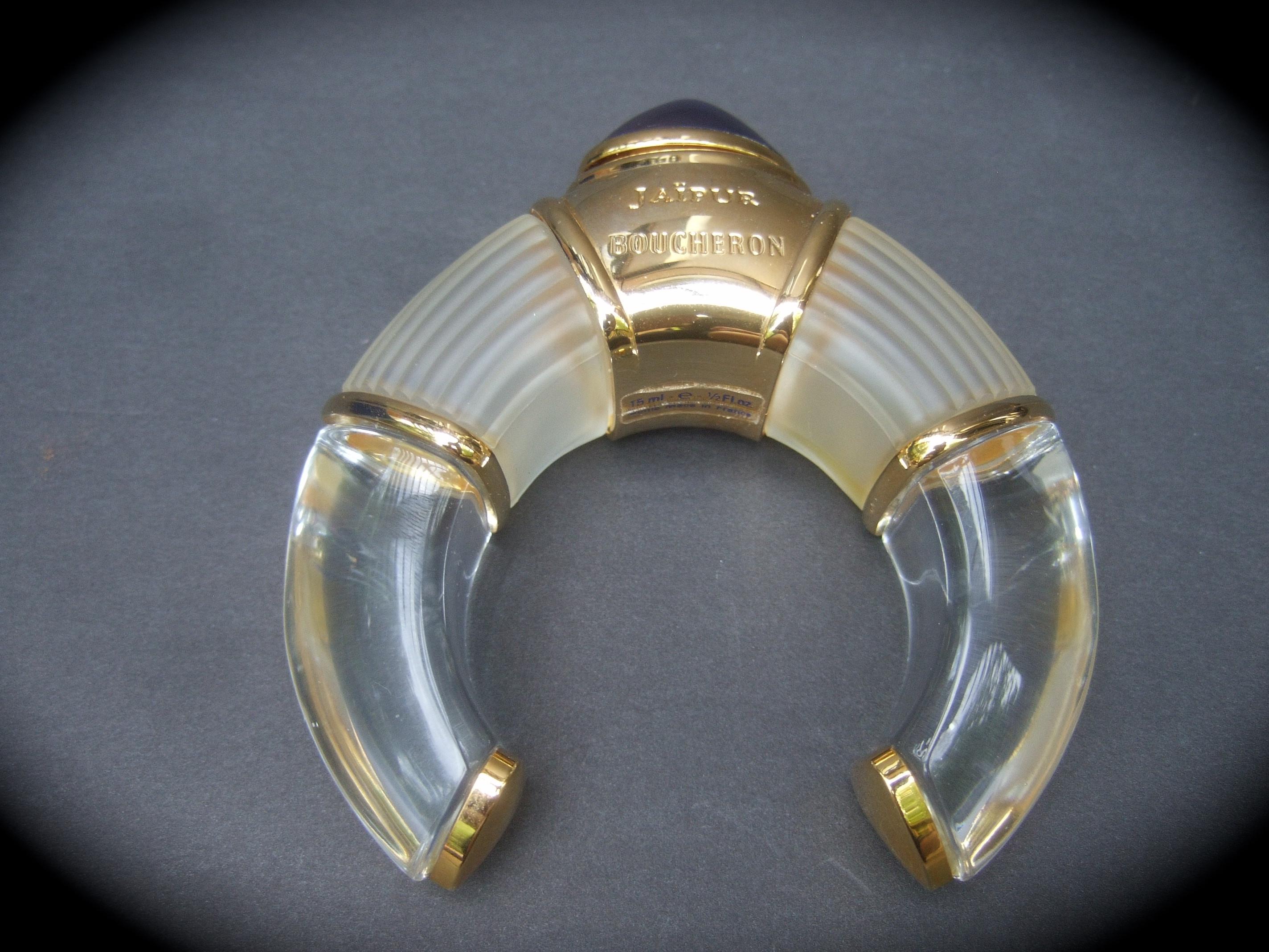 Boucheron Paris Jaipur Glass Bangle Shaped Fragrance Bottle in Presentation Box In Good Condition For Sale In University City, MO
