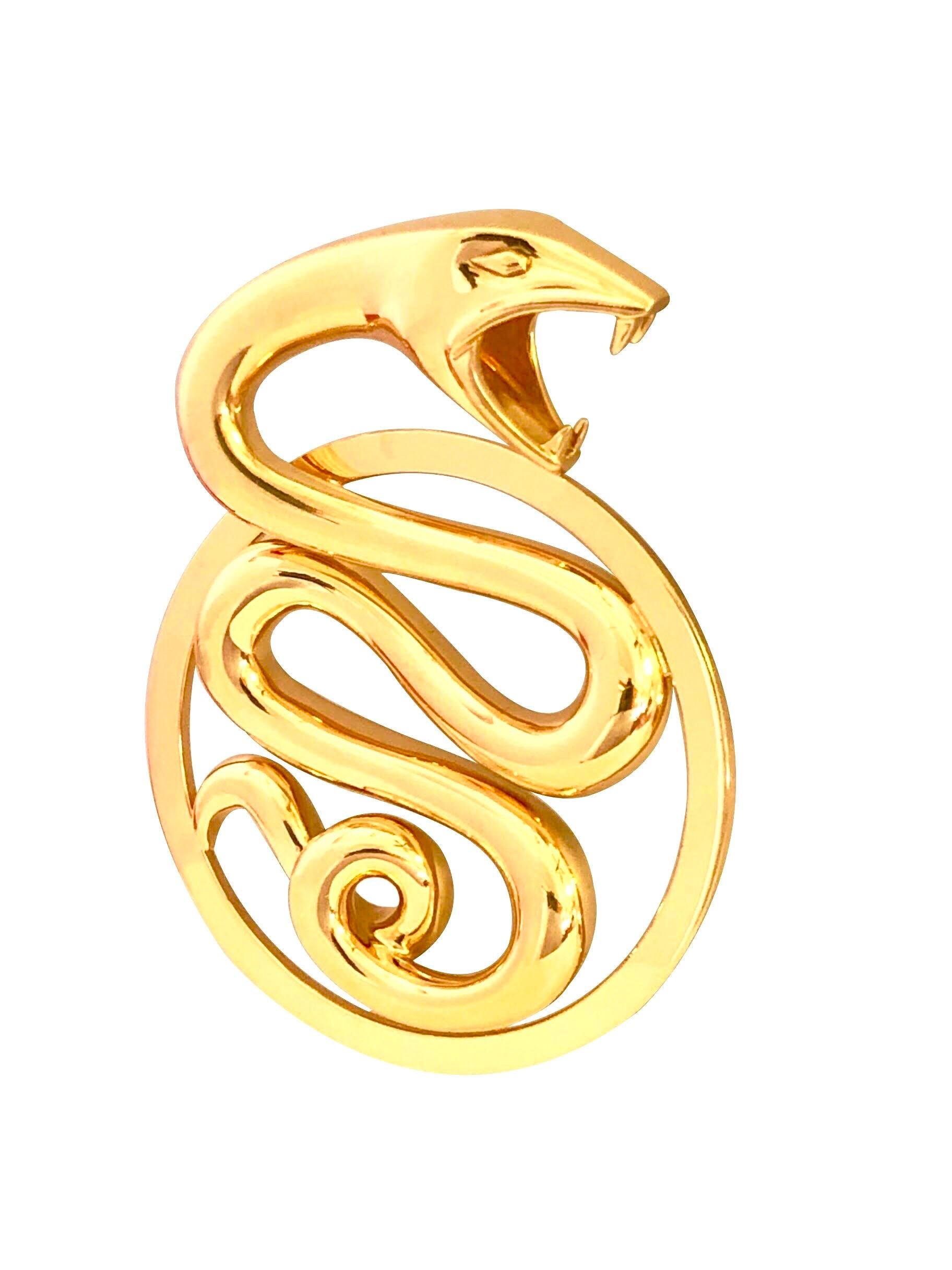 Women's or Men's Boucheron Paris Large Yellow Gold Serpent Pendant