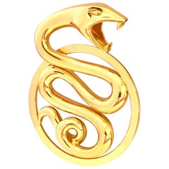 Boucheron Paris - Grand pendentif serpent en or jaune avec pendentif