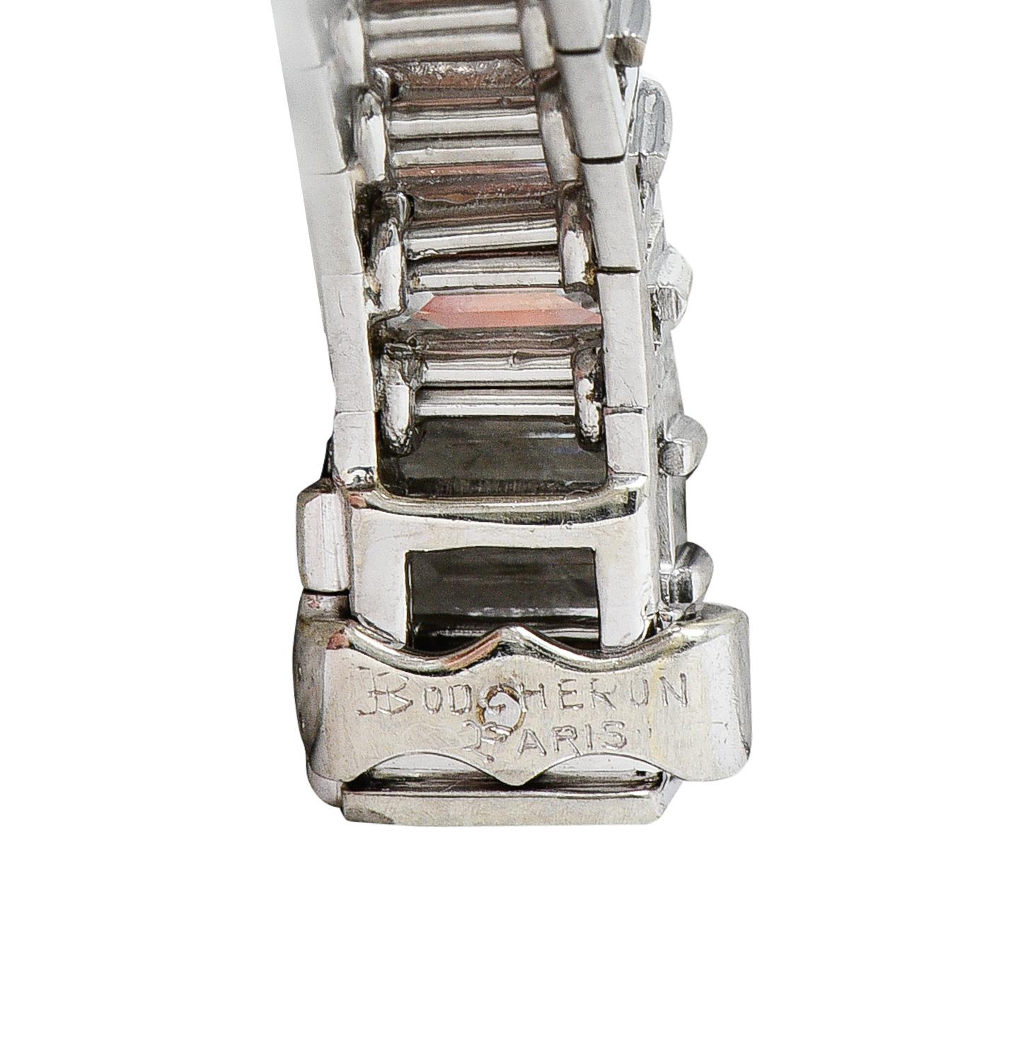 Boucheron Paris Mid-Century 17.00 Carats Baguette Diamond Platinum Line Bracelet 3