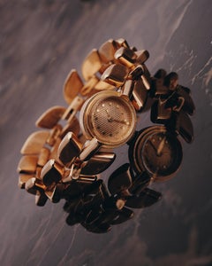 Boucheron Paris & Omega, Rare 18k Gold Link "Épis" Wristwatch, C. 1940