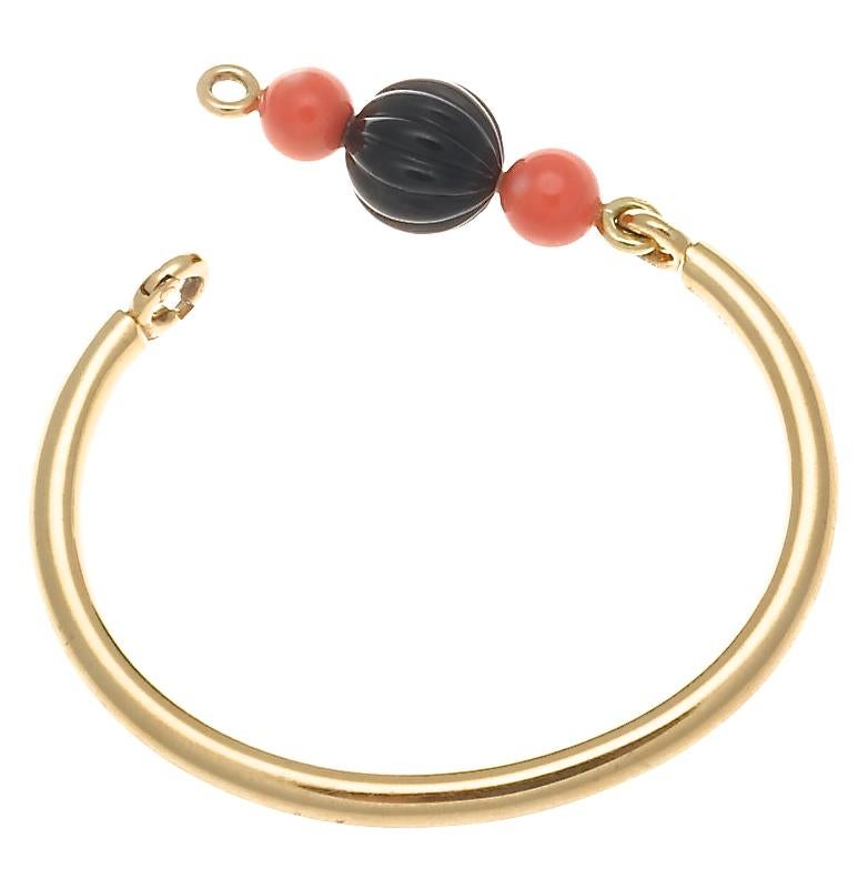 Boucheron Paris Onyx Coral Gold Bracelet In Excellent Condition In Beverly Hills, CA