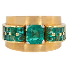Boucheron, Paris Retro emerald and gold cocktail ring