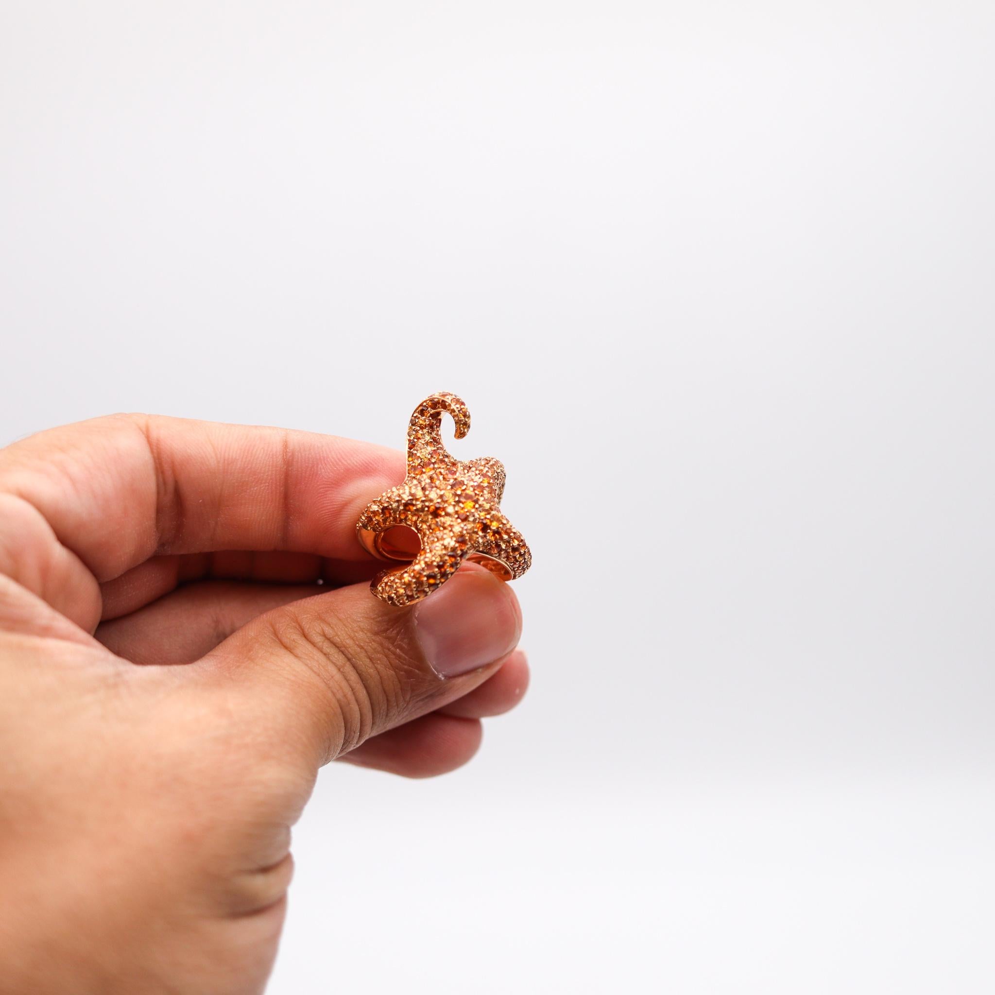 Boucheron Paris Skulpturaler Octopussy-Ring aus 18 Karat Gelbgold mit 10,71 Karat Edelsteinen Damen