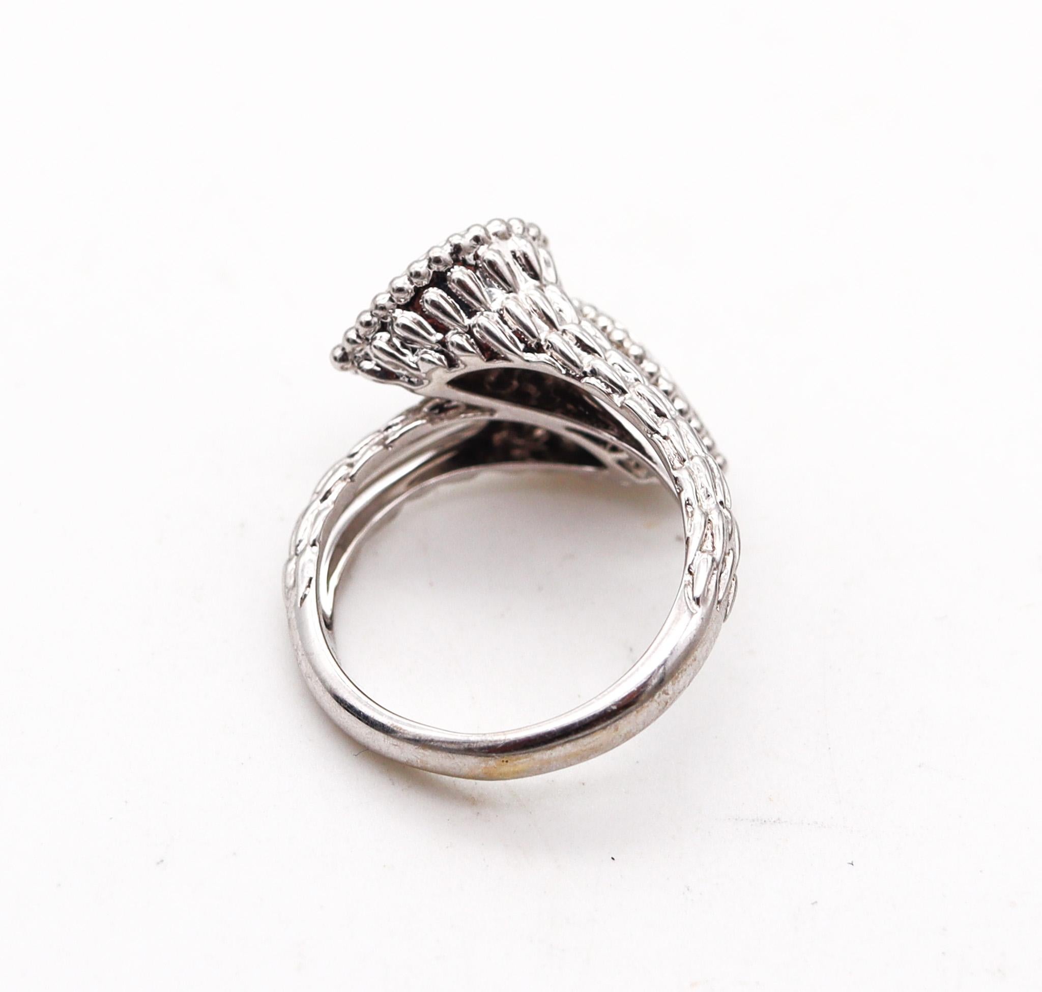Brilliant Cut Boucheron Paris Serpent Boheme Toi Et Moi Ring In 18Kt Gold 1.12 Ctw Diamonds