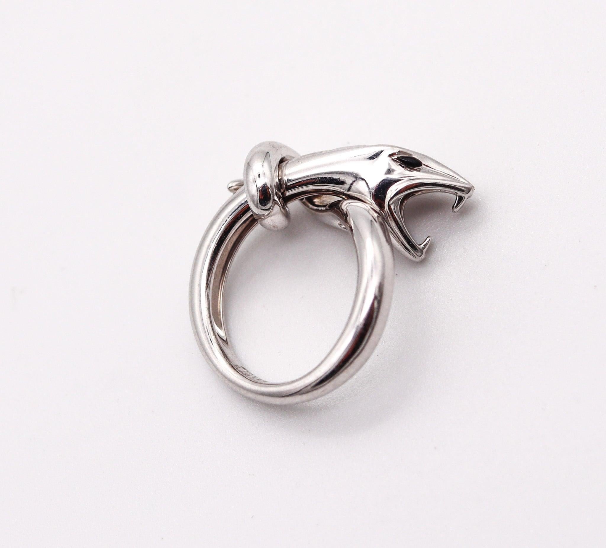 Brilliant Cut BOUCHERON Paris Serpent-Kaa Ring In 18Kt White Gold With VS Diamonds For Sale